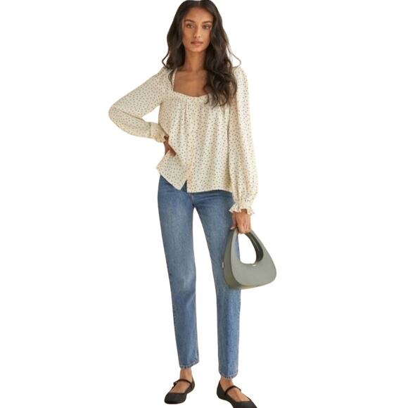 Reformation Tops - Reformation Bruno Ivory Polka Dot Top
